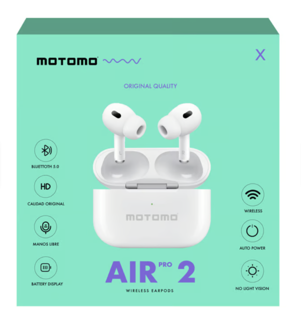 Audífonos Bluetooth Motomo Air Pro 2 Earpords In-Ear Blanco - Imagen 2