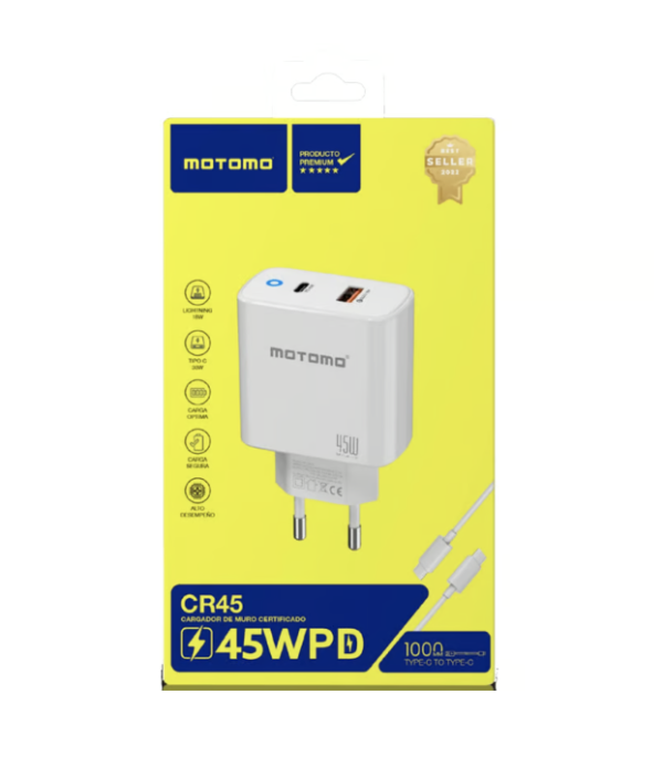 Cargador Rápido Motomo CR45 Tipo C 45W
