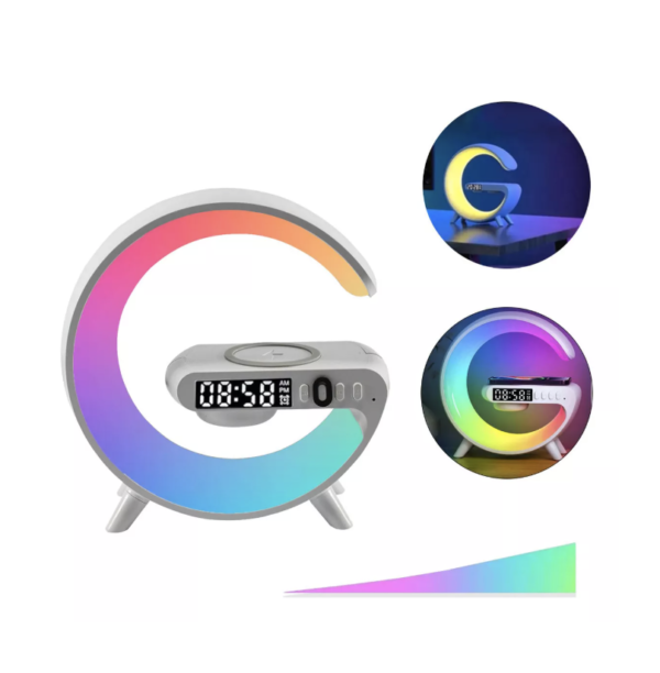 Lámpara de sonido Bluetooth G-speaker, cargador de inducción RGB de 10 W, color blanco - Imagen 2